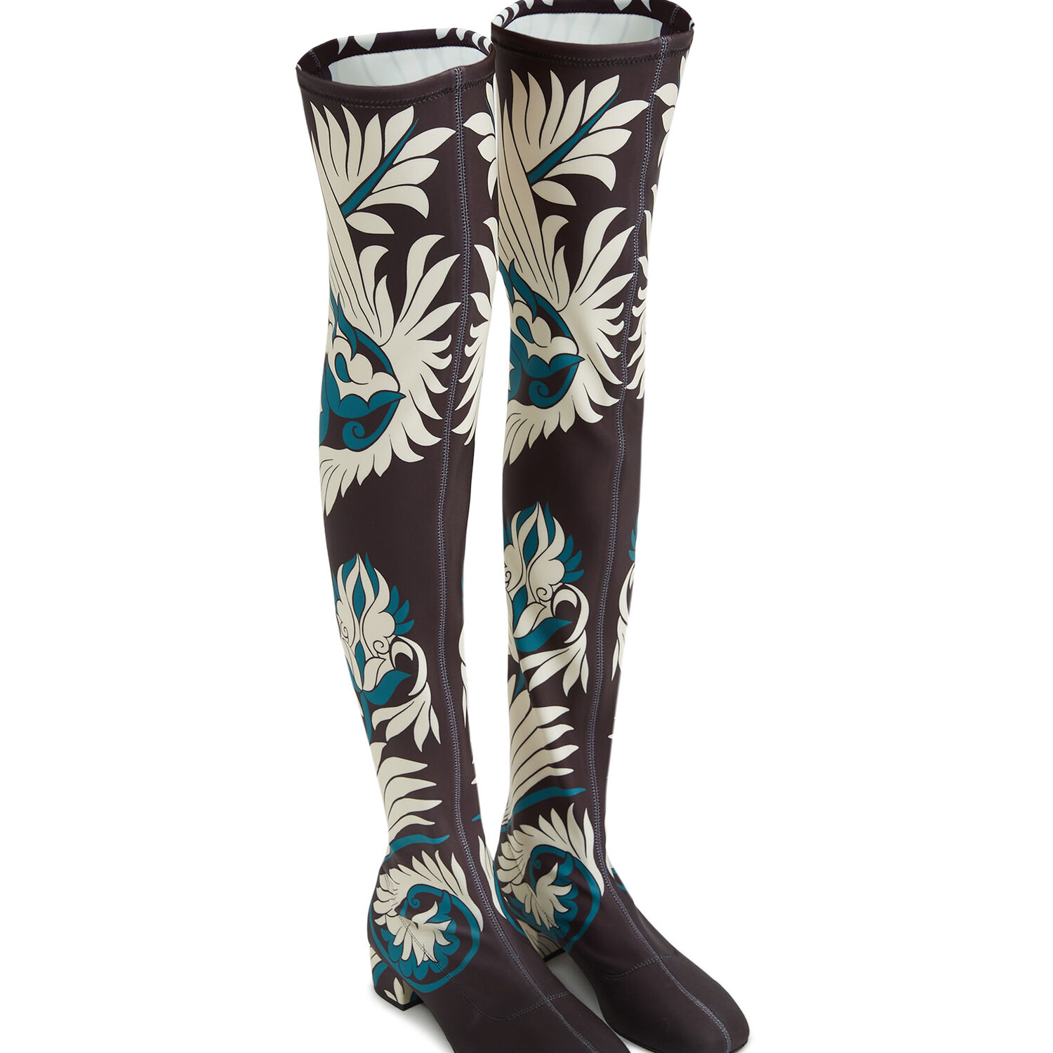 La Doublej Edie High Boots In Mix Tiles Blue
