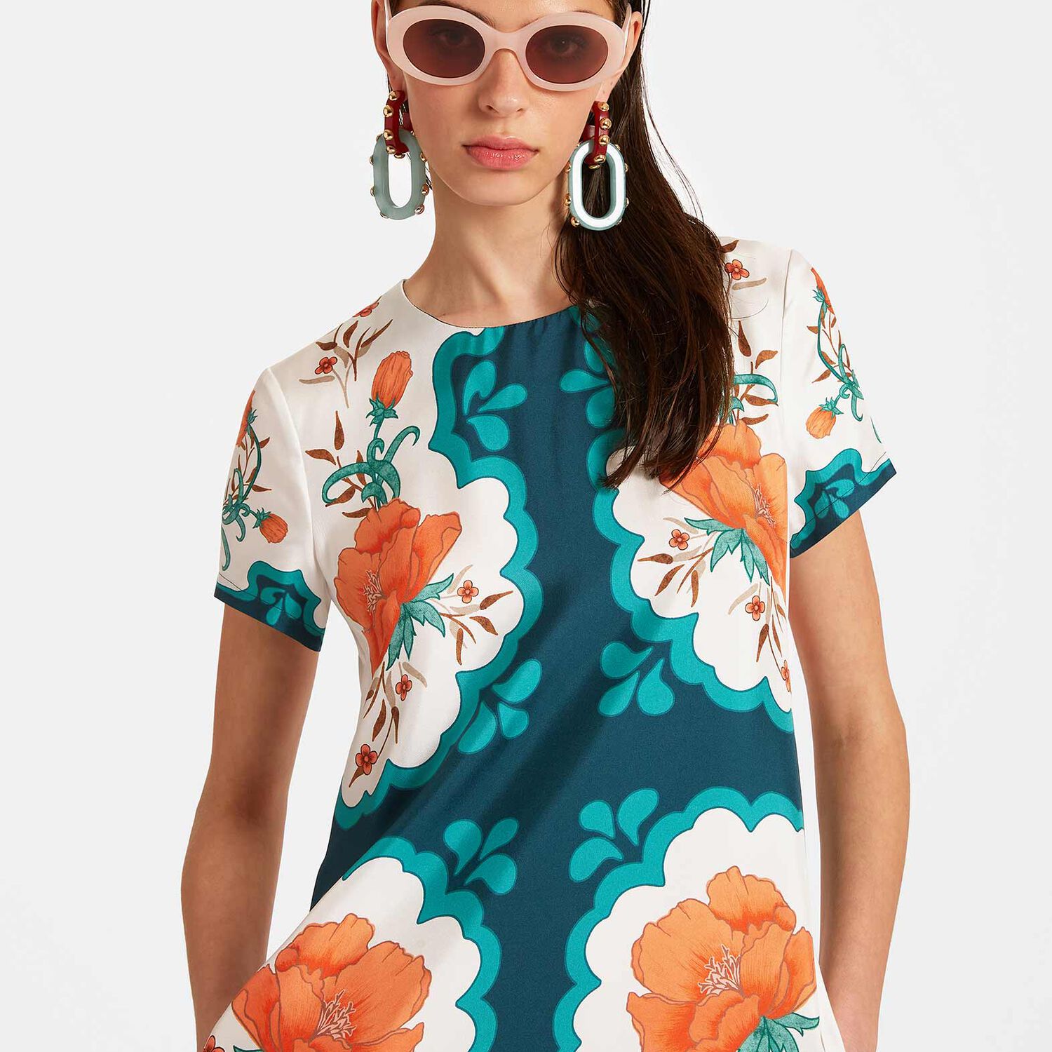 La Doublej Swing Dress In Morpheus Placée Orange