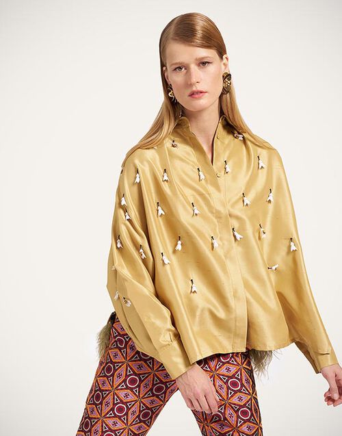 La DoubleJ La Scala Shirt Solid Gold SHI0181SIL031SOLIDYE05