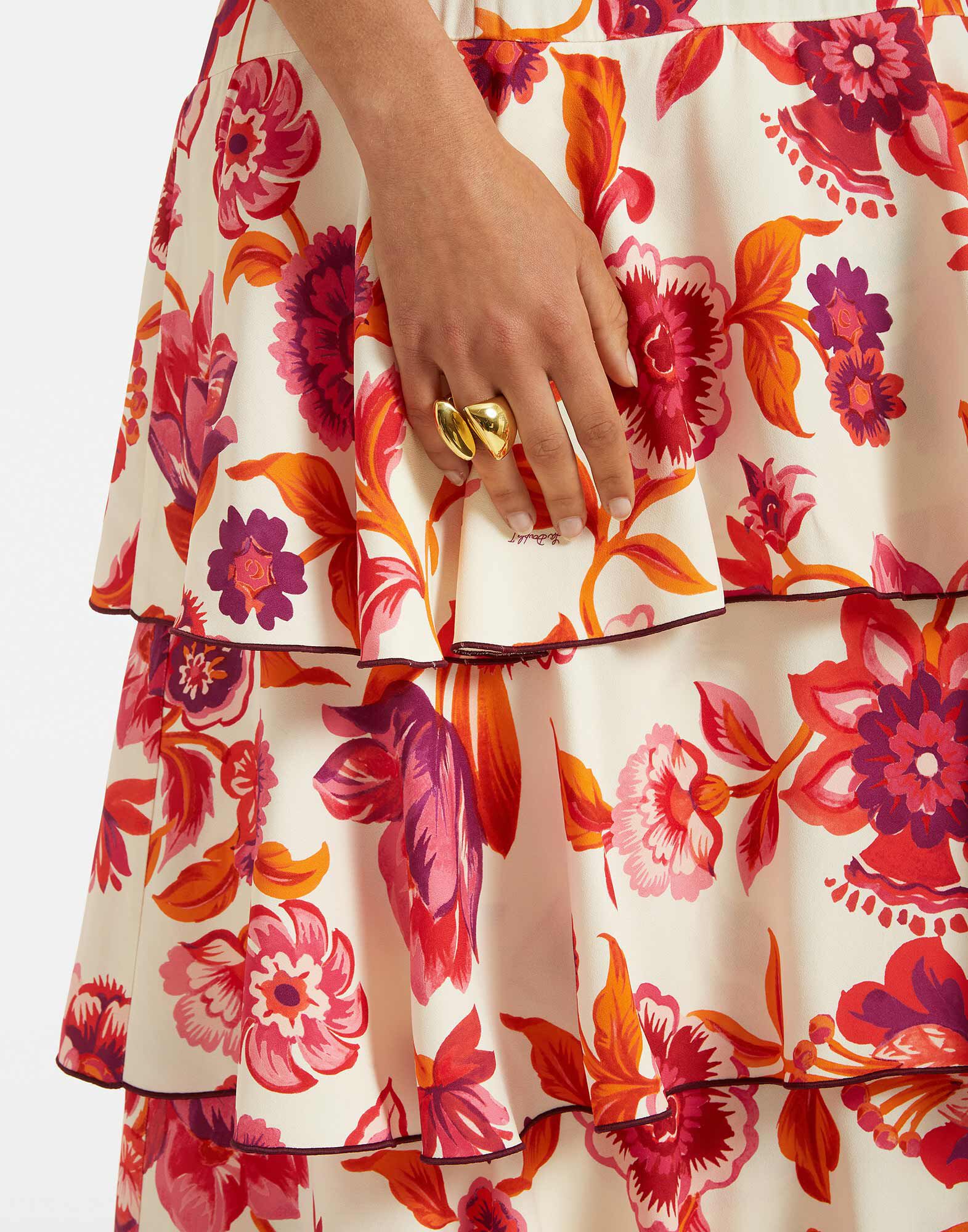 La DoubleJ Flamenco Dress Hottie Cream DRE0663SAB001HOT01WH03