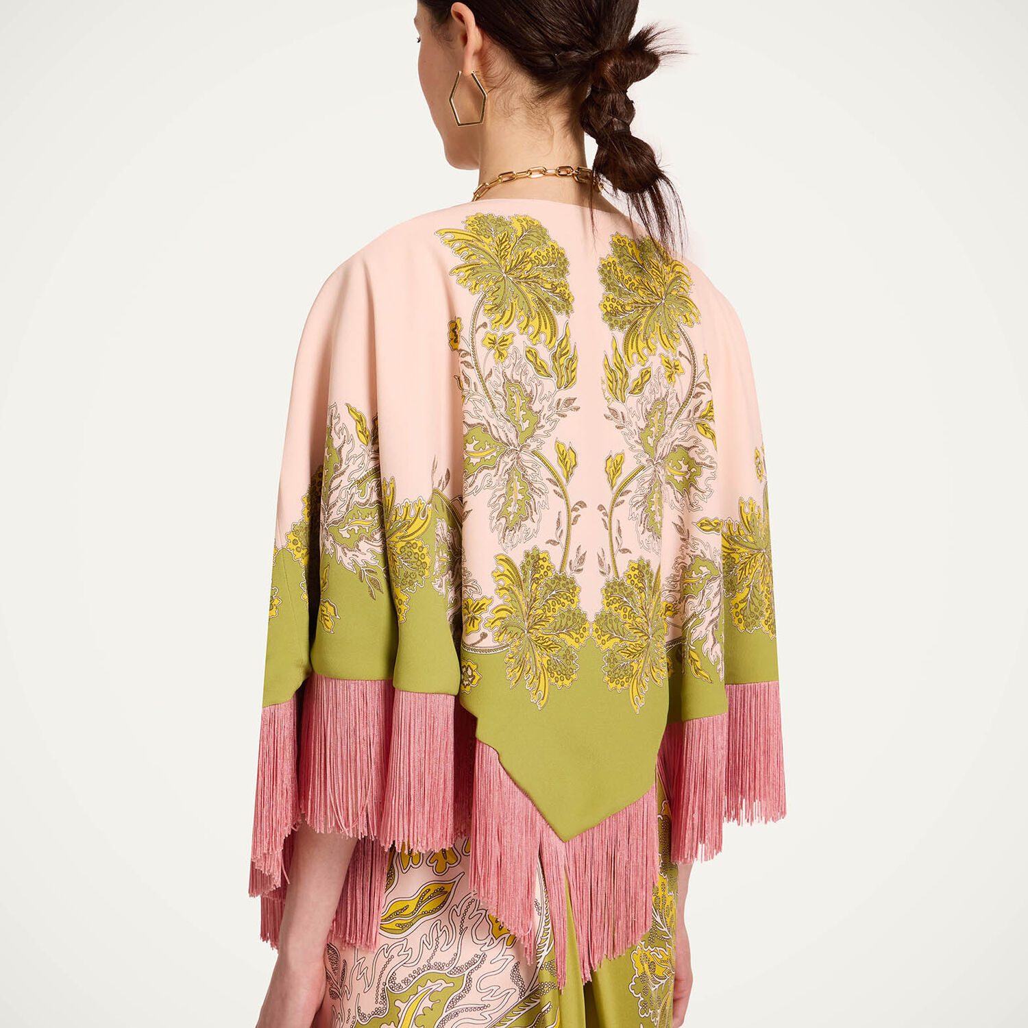  La Doublej Foulards & Scarves Gend - Mini Poncho Swathe Placée Pink One Size 96% Viscose 4% Elastane 