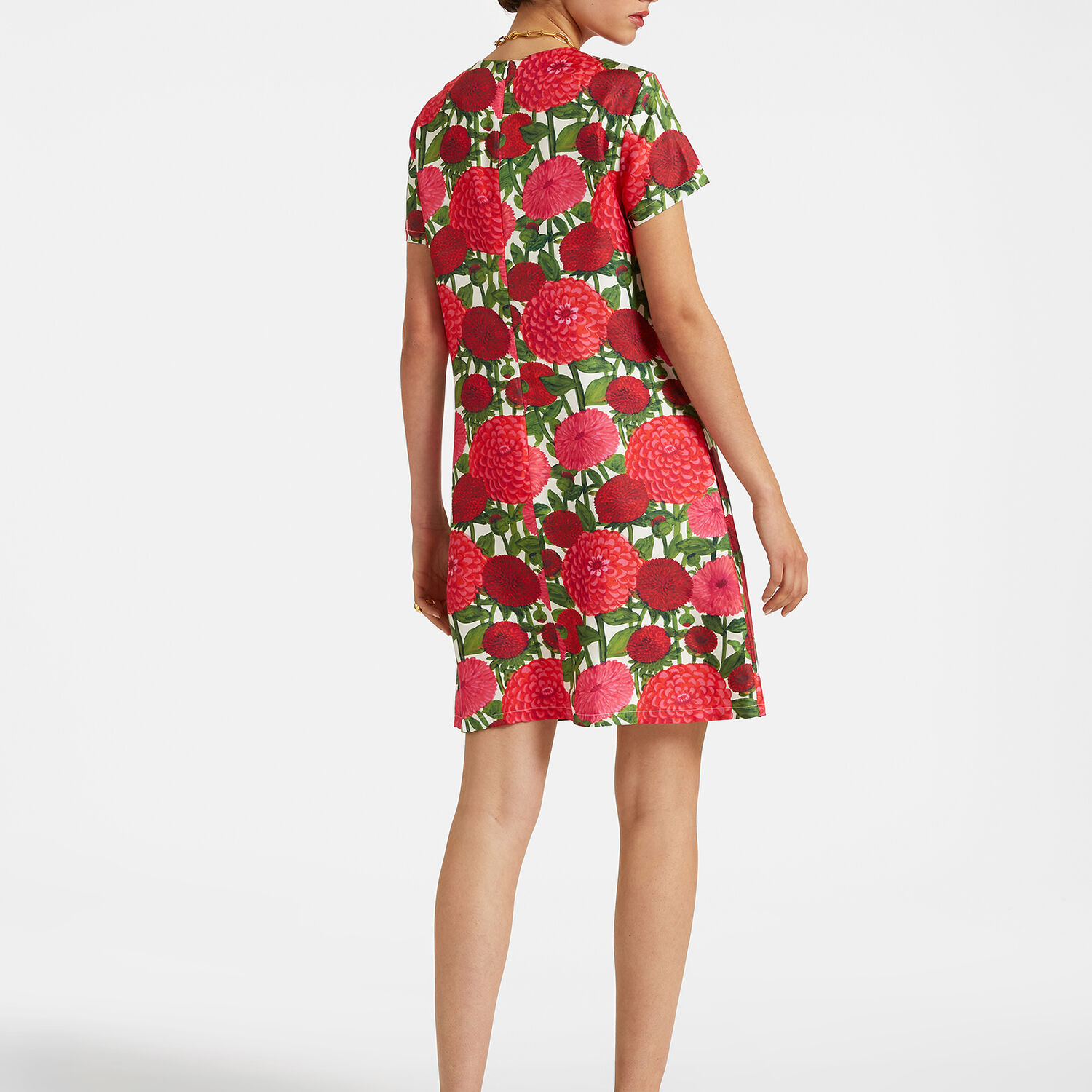 La Doublej Mini Swing Dress In Pink Dahlias