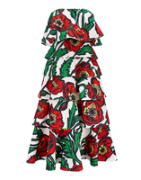 LaDoubleJ Tosca Dress Big Blooms Bianco DRE0173COT001PFI0003