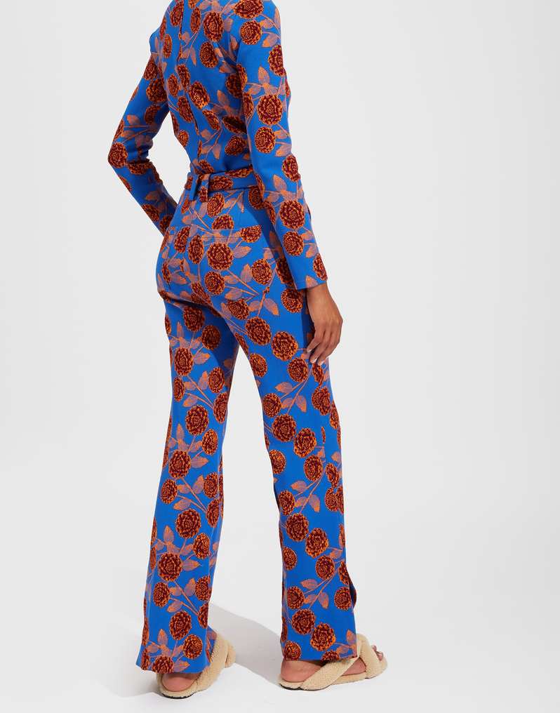 La DoubleJ Slit Pants La DoubleJ Slit Pants Flower Tapestry TRO0015JAC032FLT0001