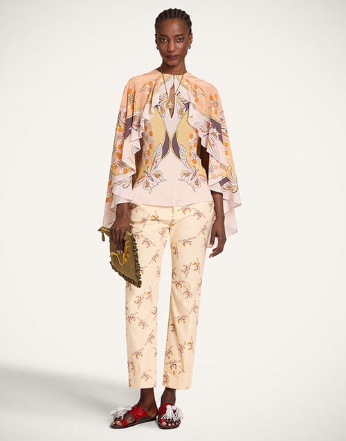 La DoubleJ Hendrix Pants Farfalla Buttercream TRO0014COT005FAR08WH09