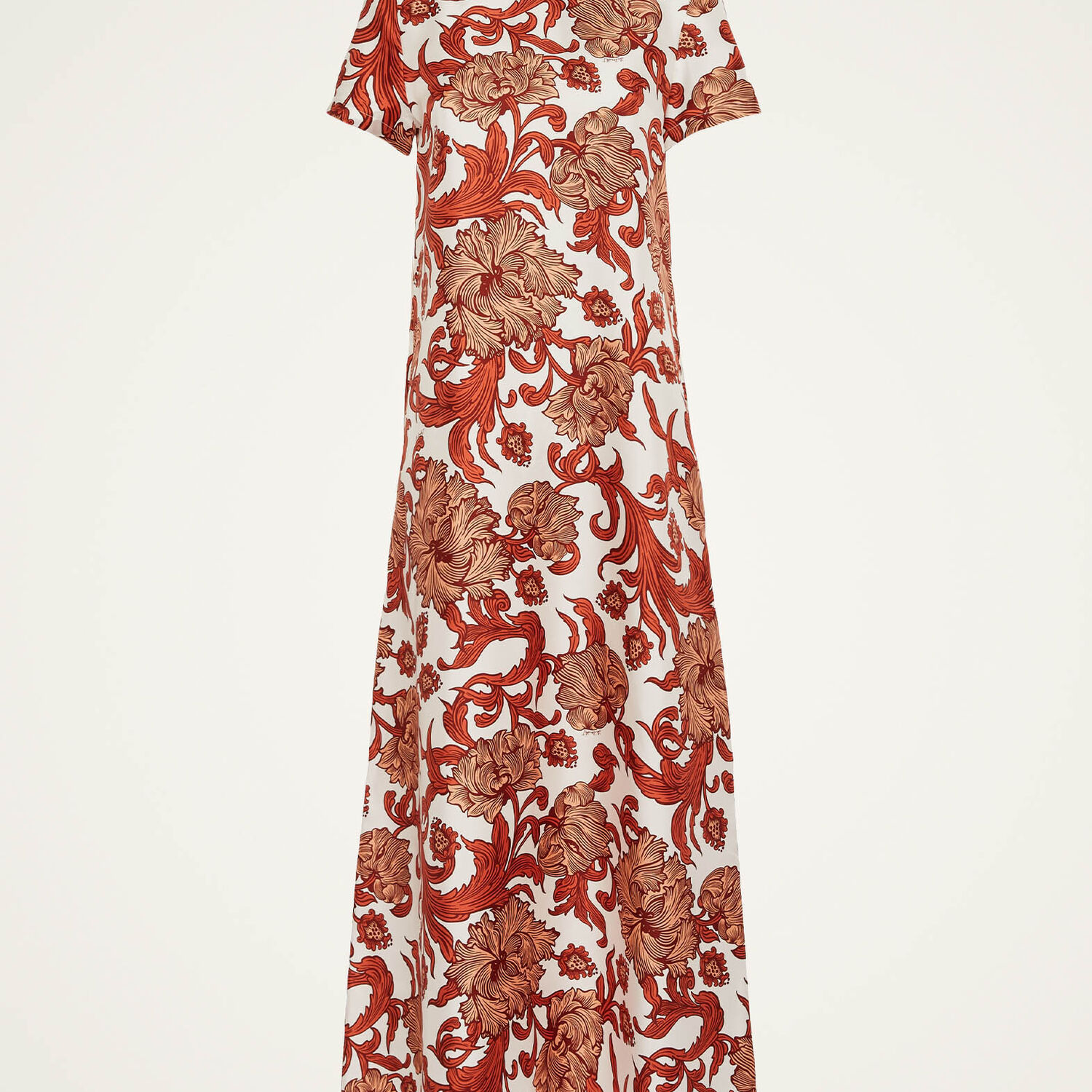 La Doublej Swing Botanical-print Silk Dress In Reef White