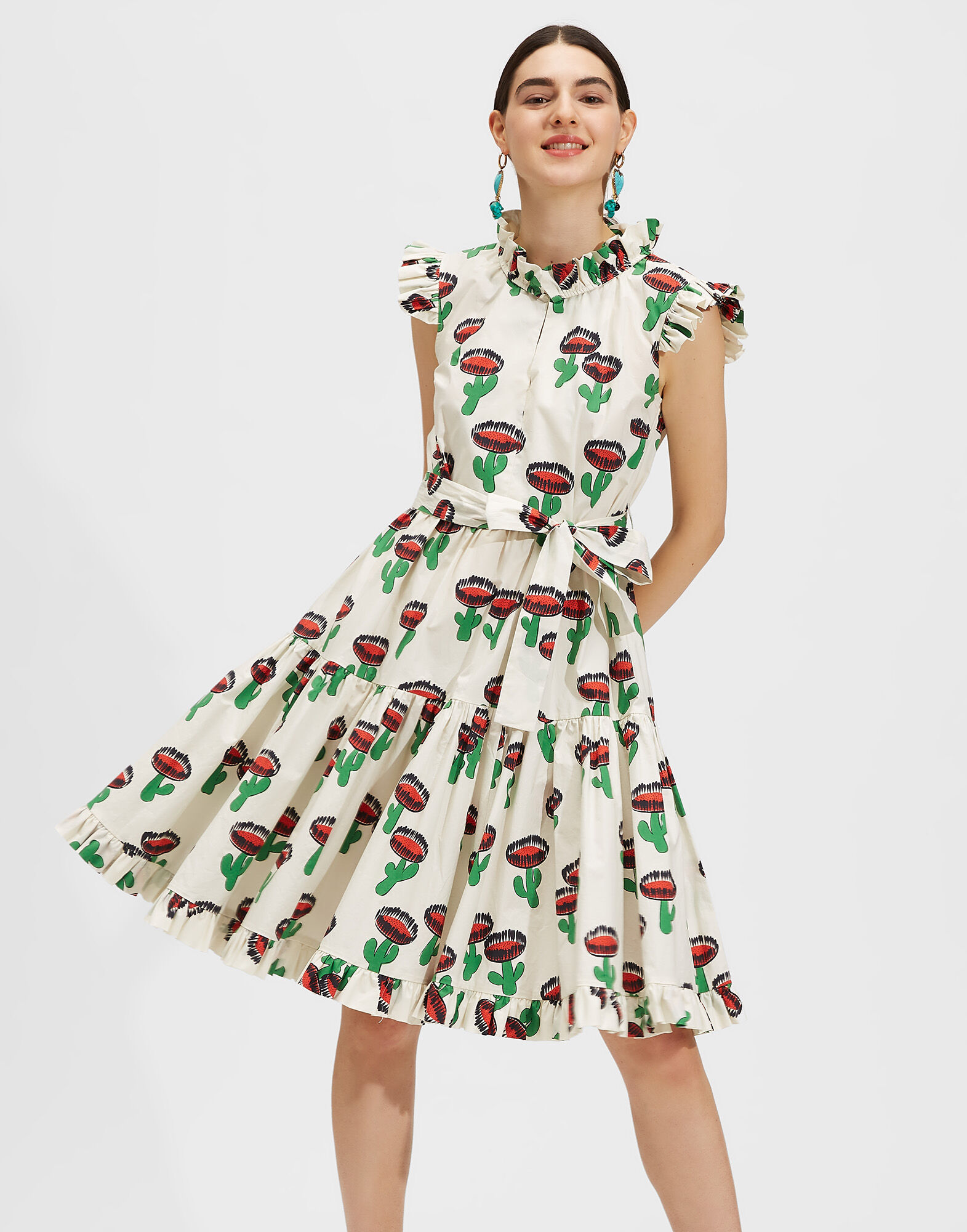 LaDoubleJ Short And Sassy Dress Chirpy Cactus DRE0003COT001CHI0001