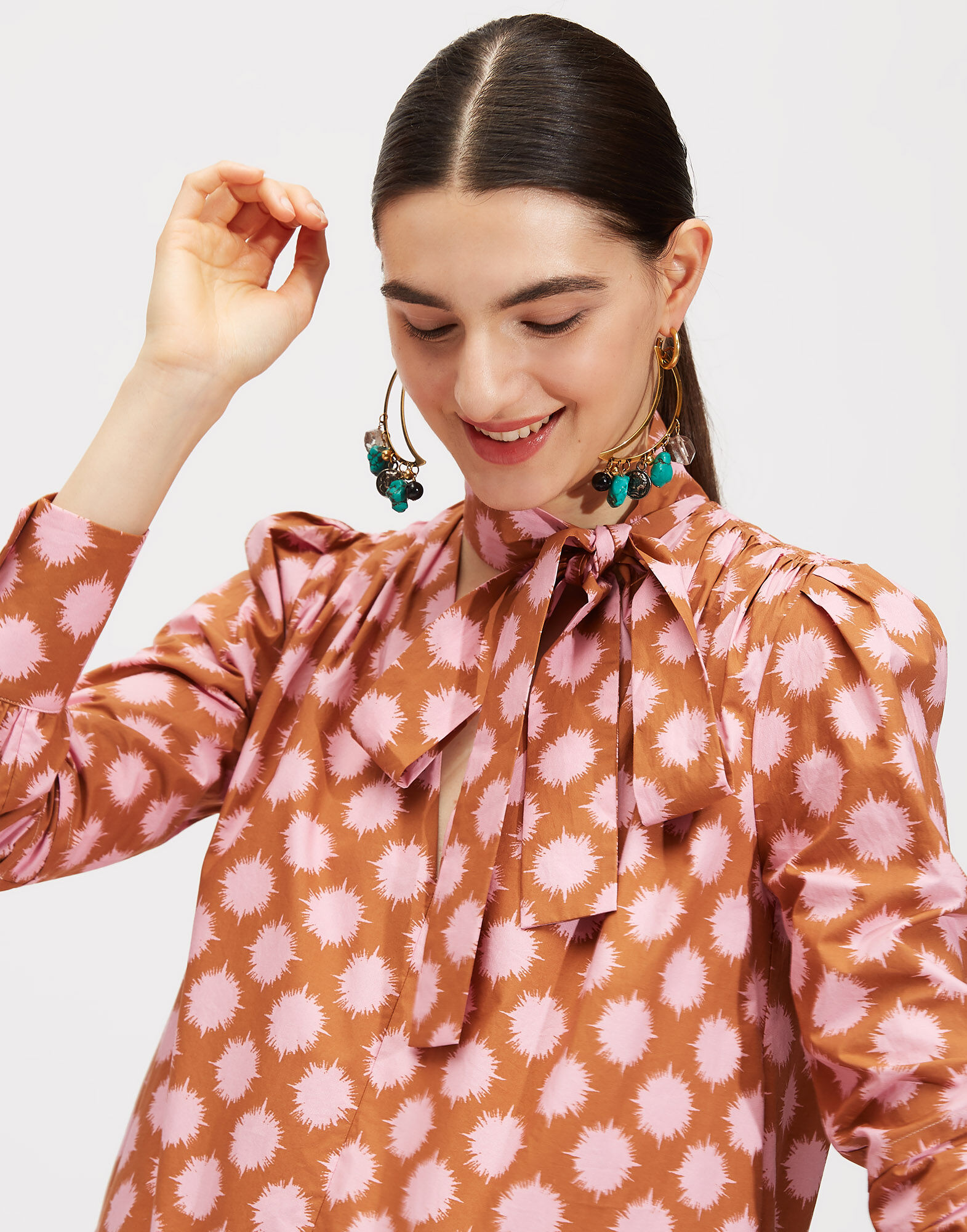 LaDoubleJ Short Good Witch Dress Pom Pom Rosa DRE0163COT001PMP0002