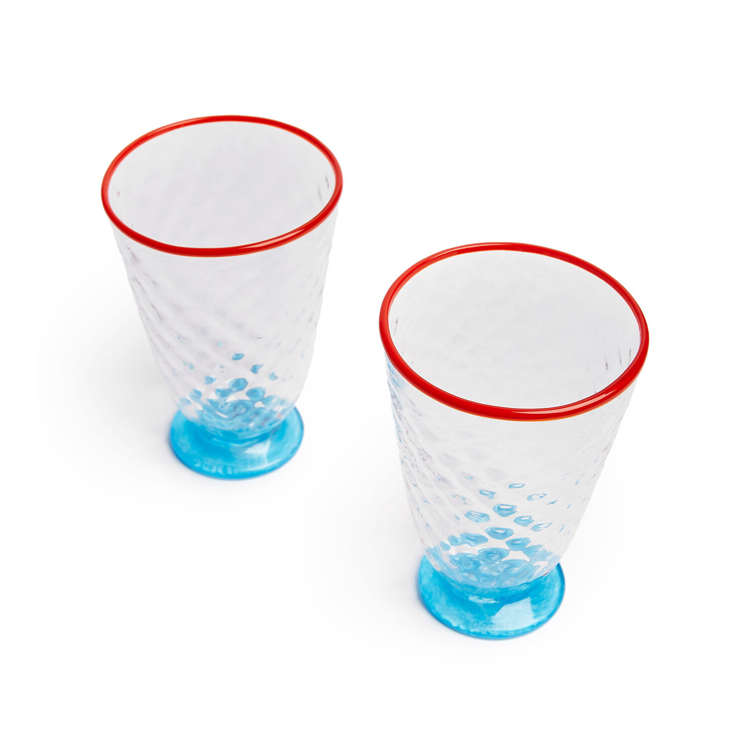 Shop La Doublej Quilted Glasses Set Of 2 In Blue