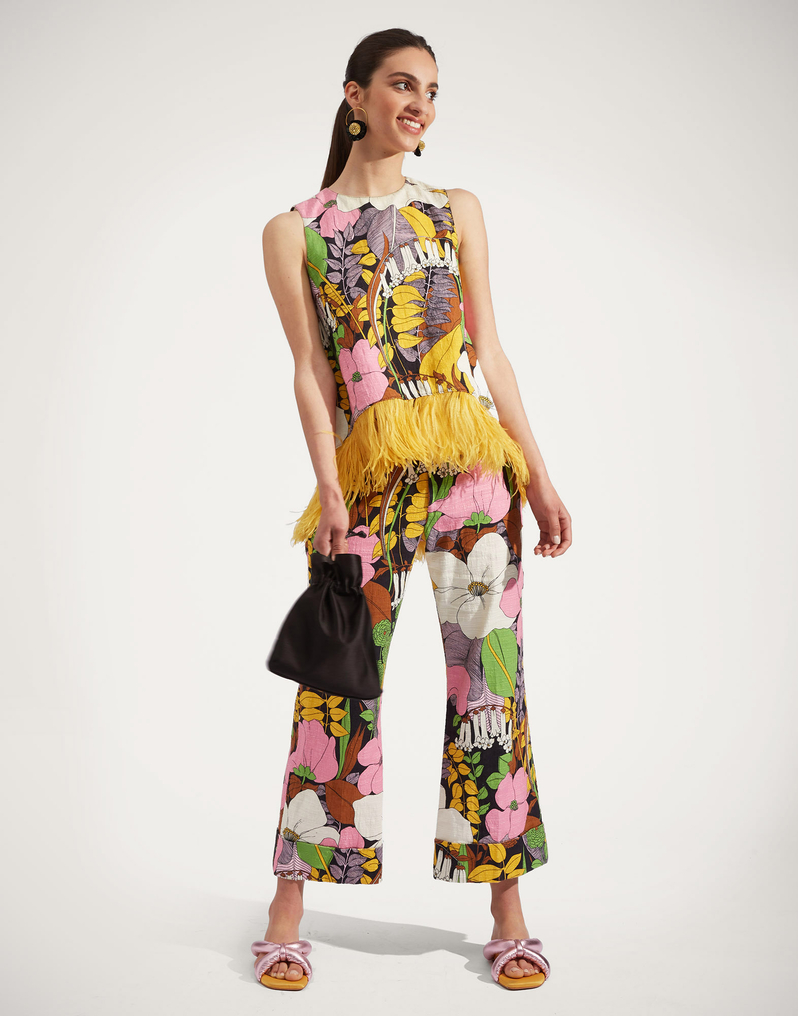 La DoubleJ La Scala Top (With Feathers) La DoubleJ La Scala Top (With Feathers) Big Flower TOP0013COT005BFL0001