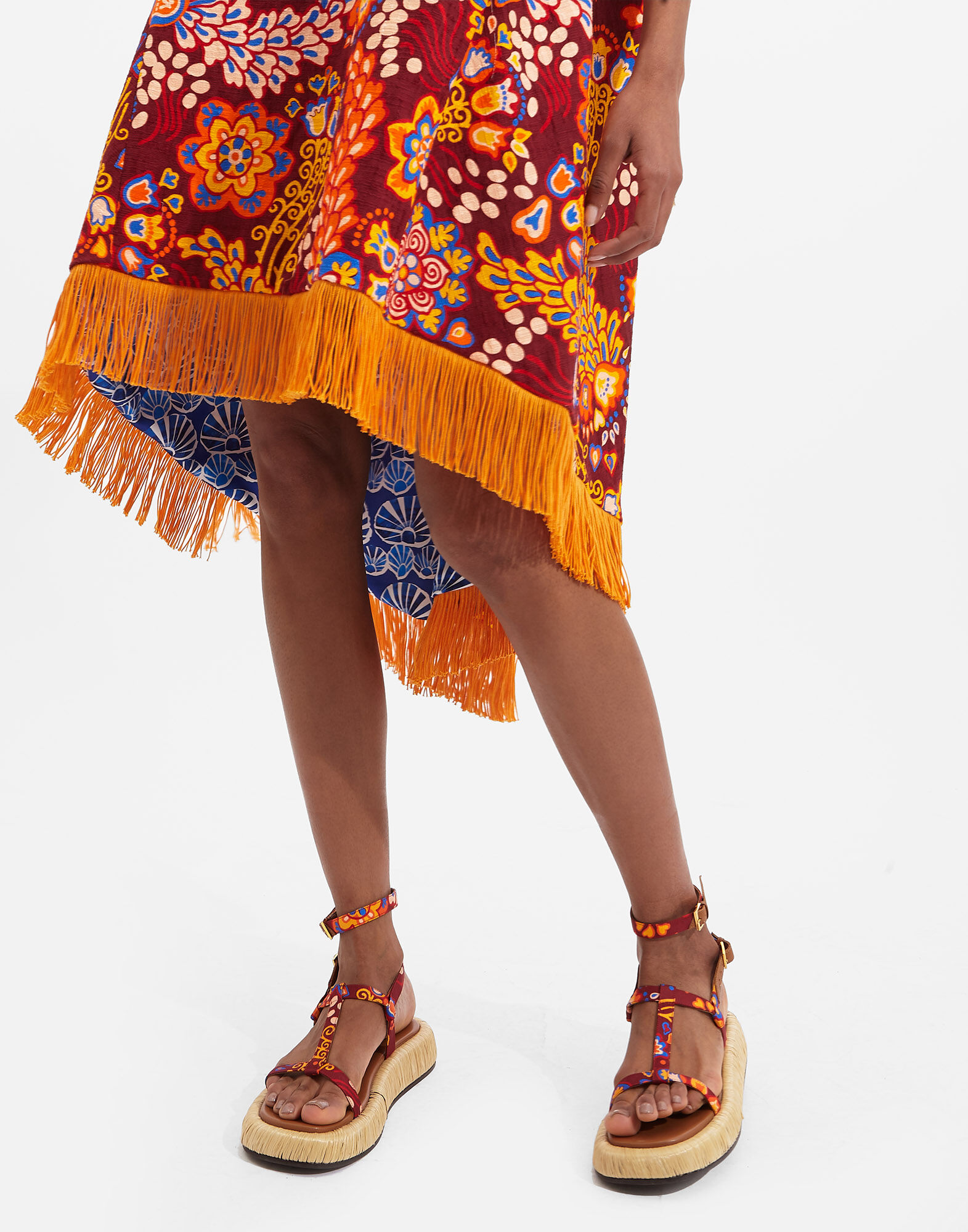 La DoubleJ La Scala High Dress (With Fringes) Taranta DRE0366COT005TAR0001