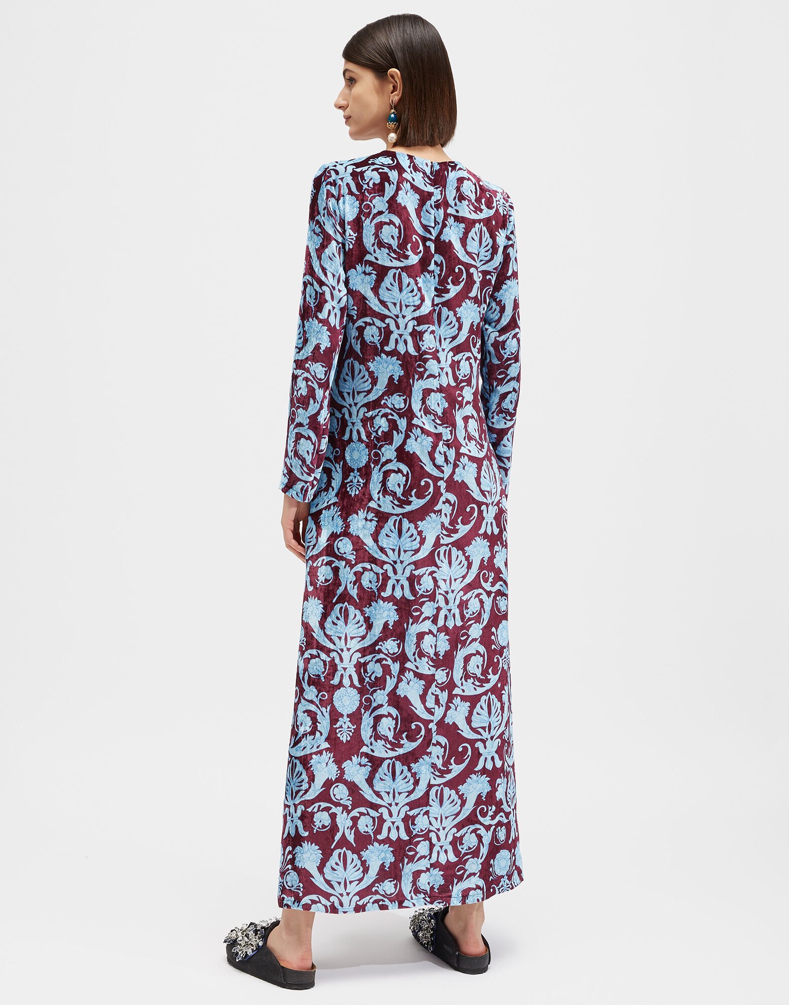 La DoubleJ Long Sleeve Swing Dress Brocade DRE0184VEL004BRO0007