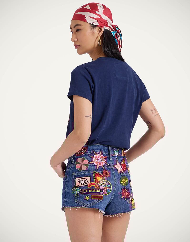 La DoubleJ The Dodger Short Fray Shorts La DoubleJ The Dodger Short Fray Shorts Patch It Up Blue TRO0165DEN011PAT09BU03