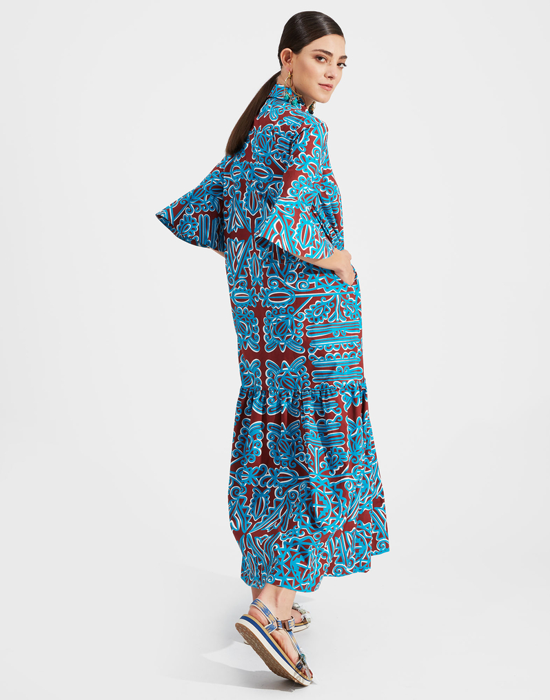 LaDoubleJ Artemis Dress LaDoubleJ Artemis Dress Parnaveg Turchese DRE0176COT001PRN0003