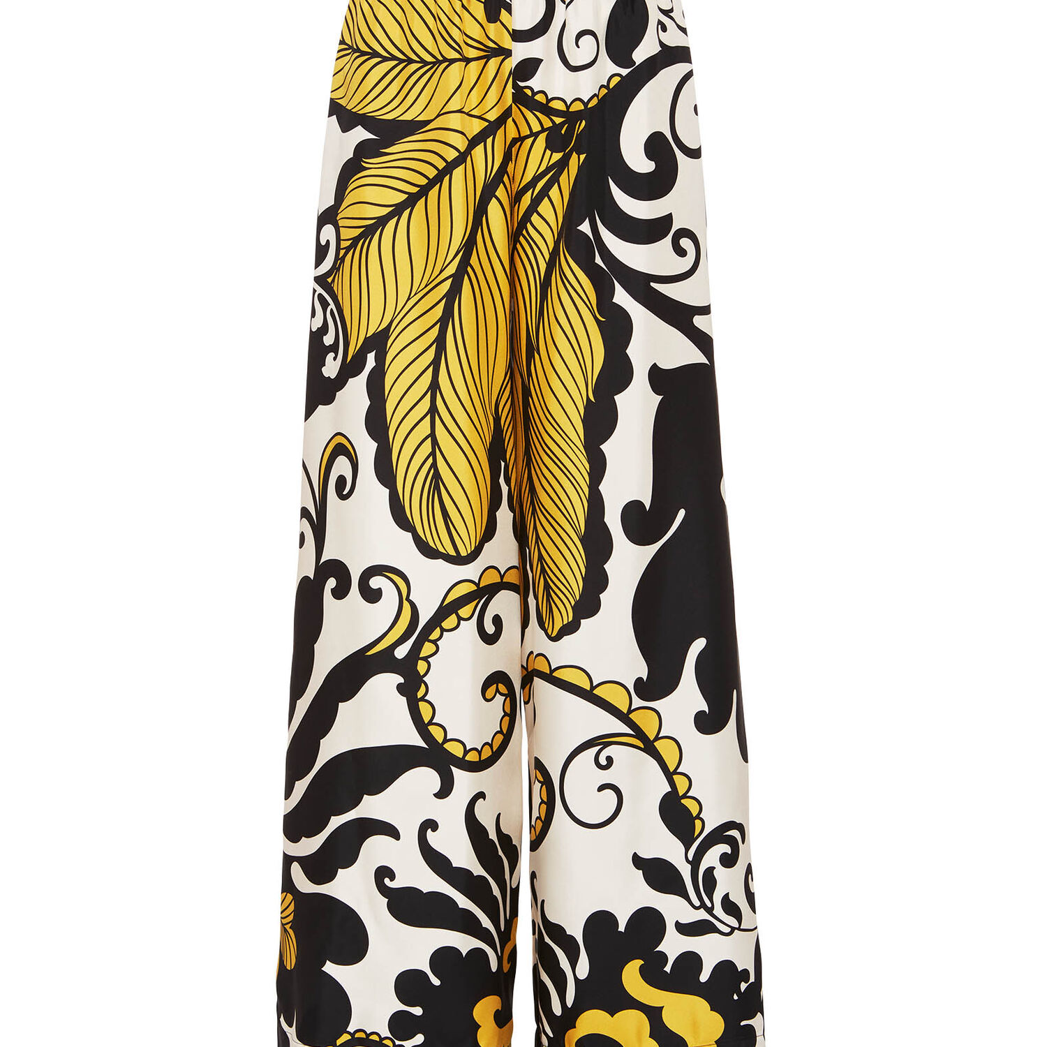 La Doublej Marea-print Palazzo Trousers In Marea Black & White