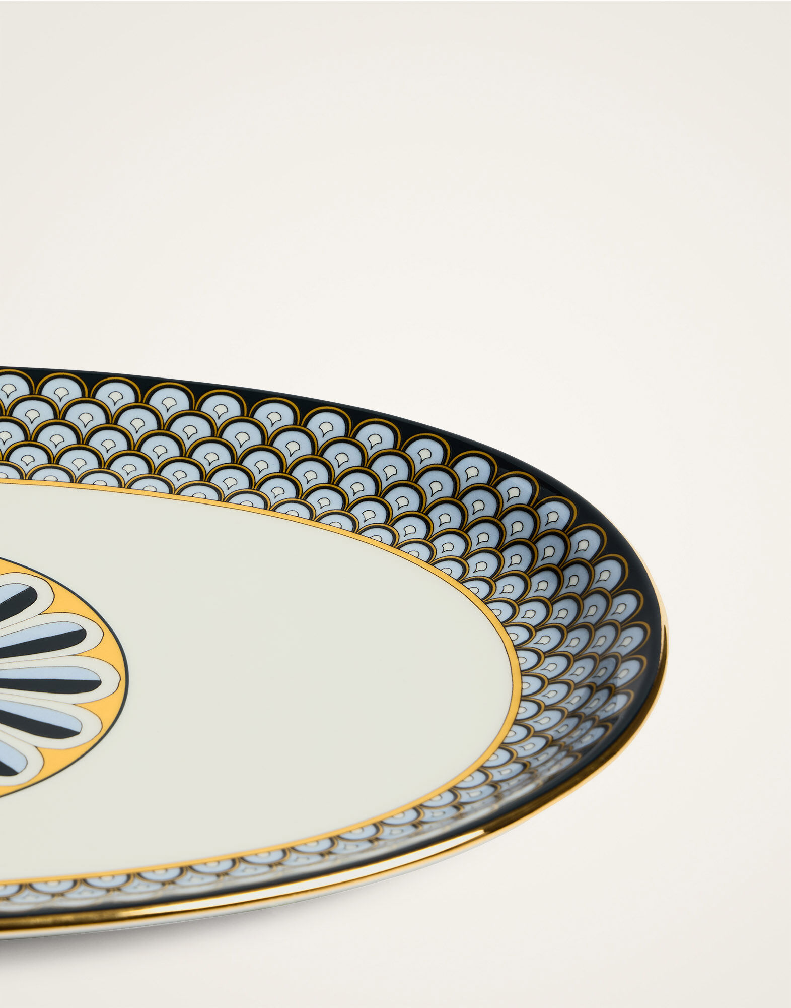 La DoubleJ Oval Platter Odysseus Midnight Blue PLA0002CER001ODY01BU04