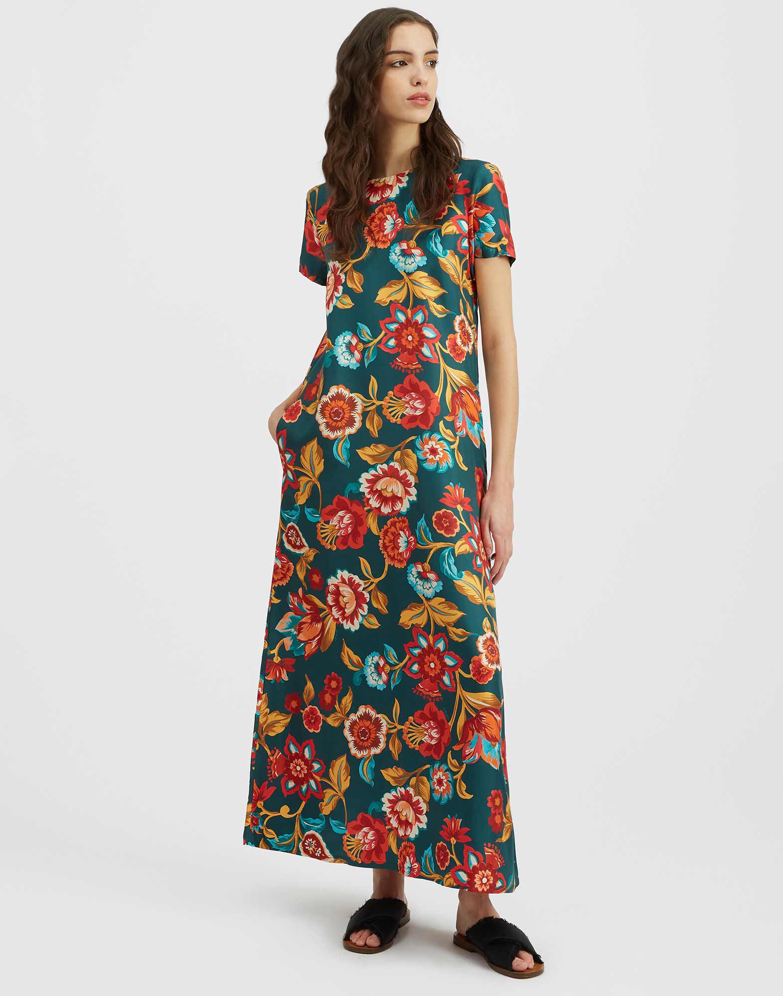 Swing Dress in Hottie Emerald for Women La DoubleJ