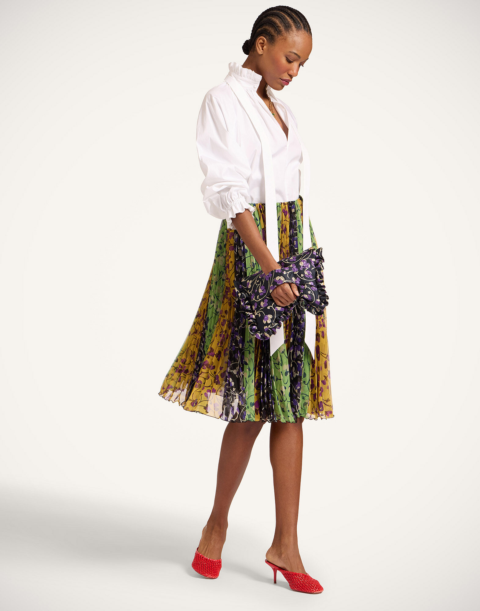 La DoubleJ Supremes Skirt Honeysuckle Tricolor Plac&eacute;e Yellow SKI0074CHF004HNY04YE02