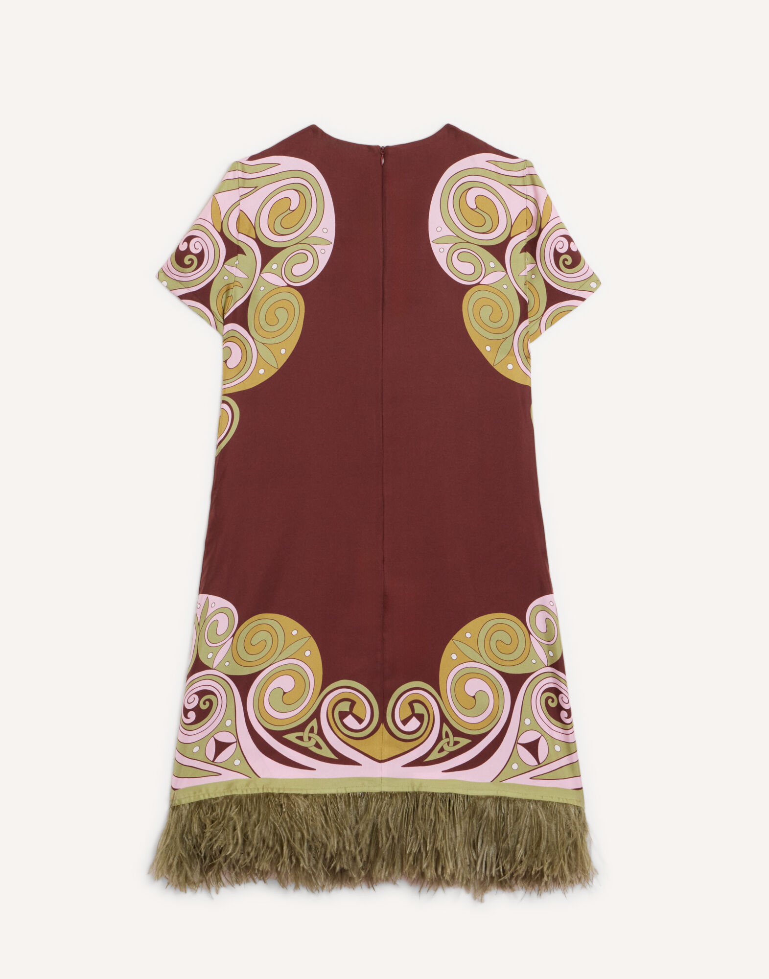 La DoubleJ Mini Swing Dress Kells Swirl Plac&eacute;e Burgundy DRE0963SIL026KLS01RE07