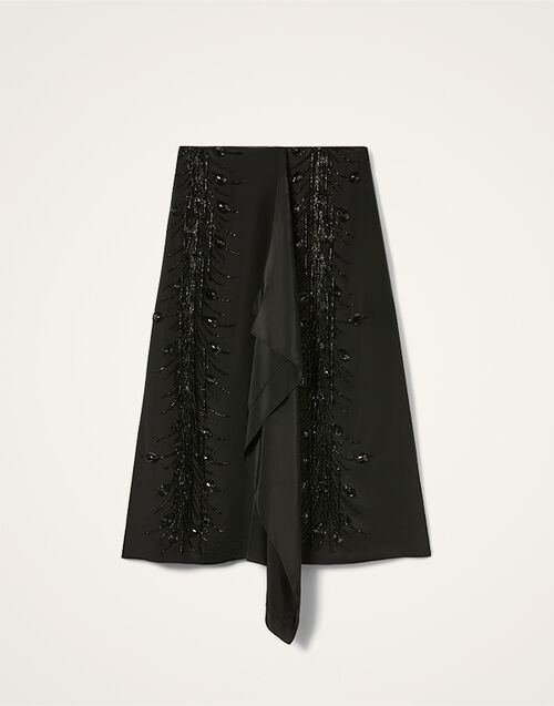 La DoubleJ Scarf Skirt Solid Black SKI0186EMB146PEA03BL01