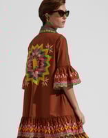 La DoubleJ Choux Dress La DoubleJ Choux Dress Sunset Verde Placée DRE0205COT015SUS0004