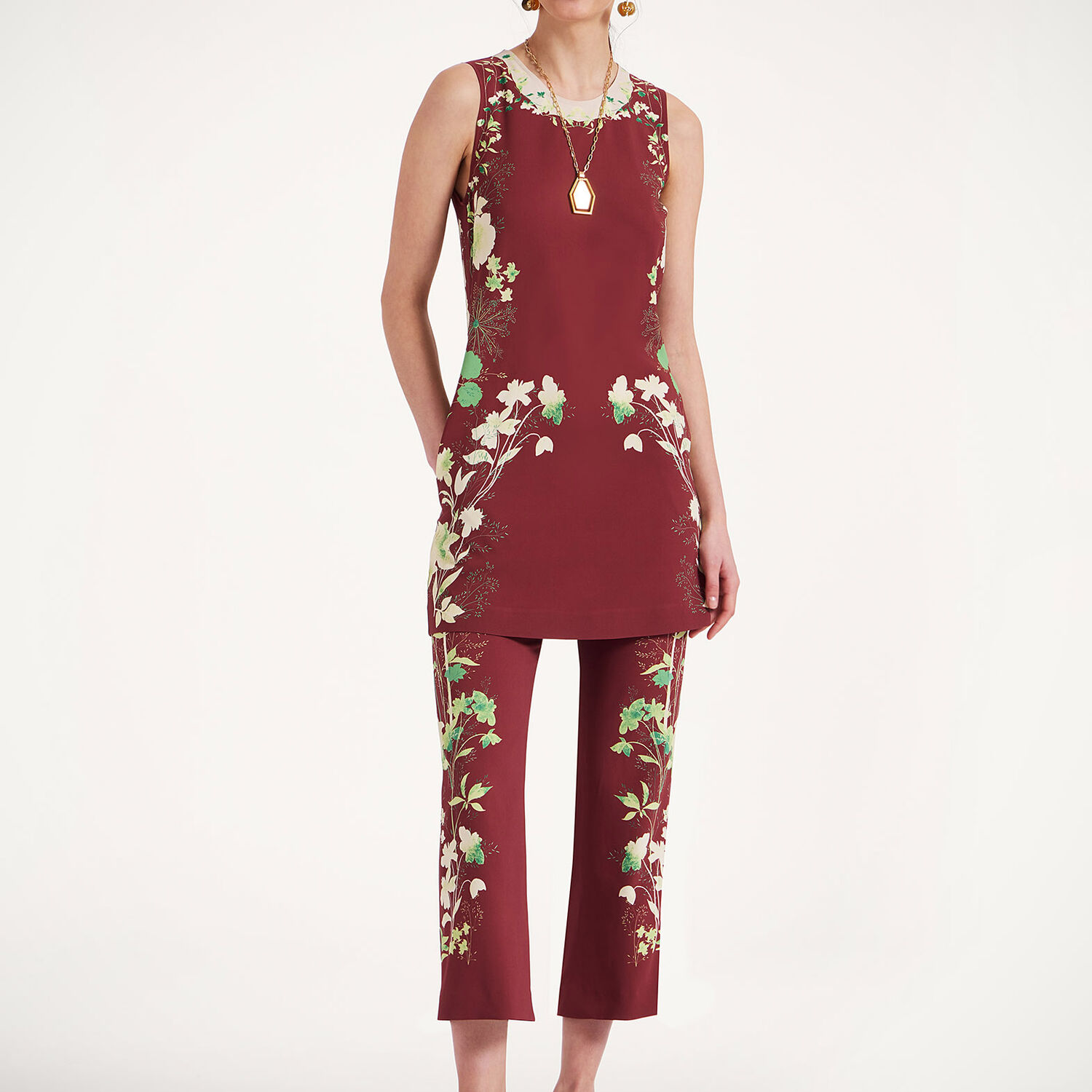 La Doublej Tunic-style Top In Woodland Placée Burgundy