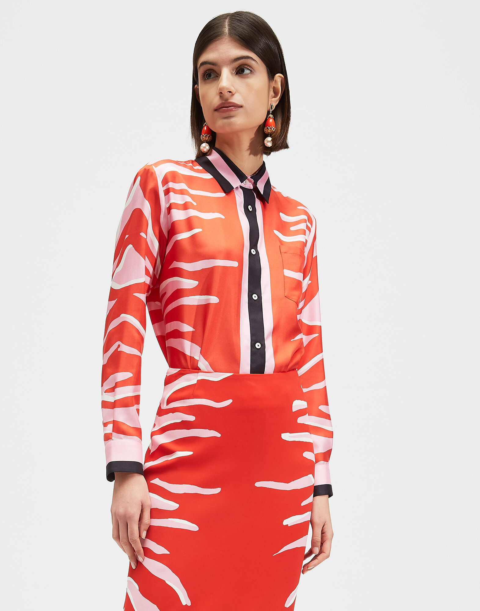 La DoubleJ Boy Shirt Zebra Plac&eacute;e SHI0040SIL006ZEB0002