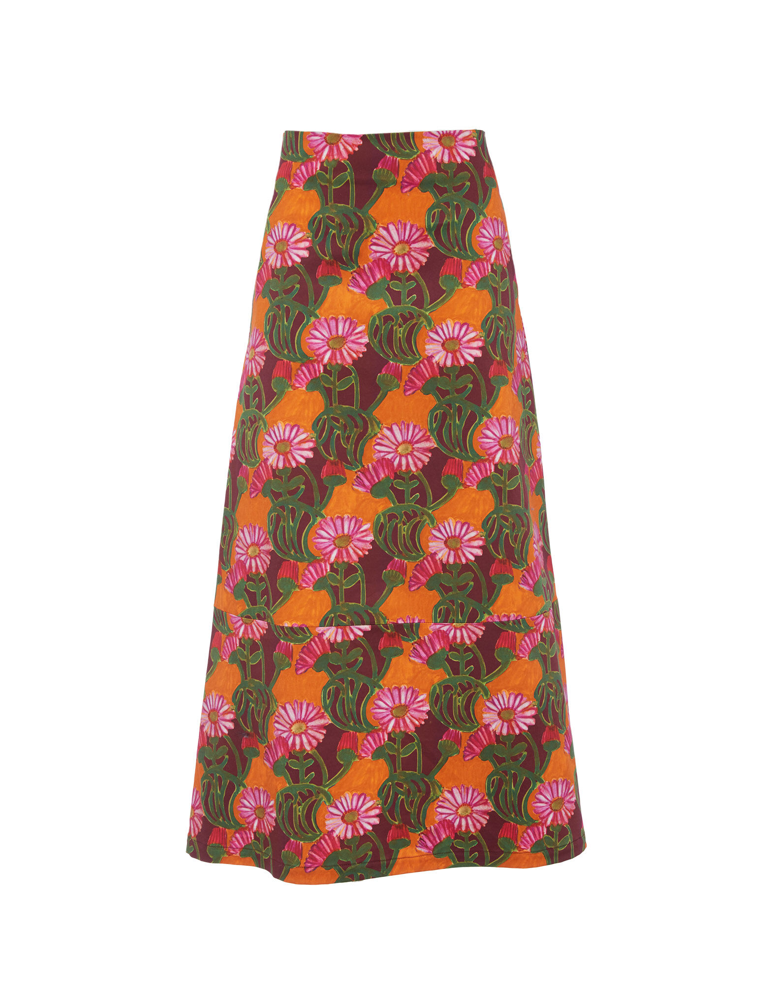La DoubleJ A-Long Skirt Orange Gerber SKI0018COT006GER0002