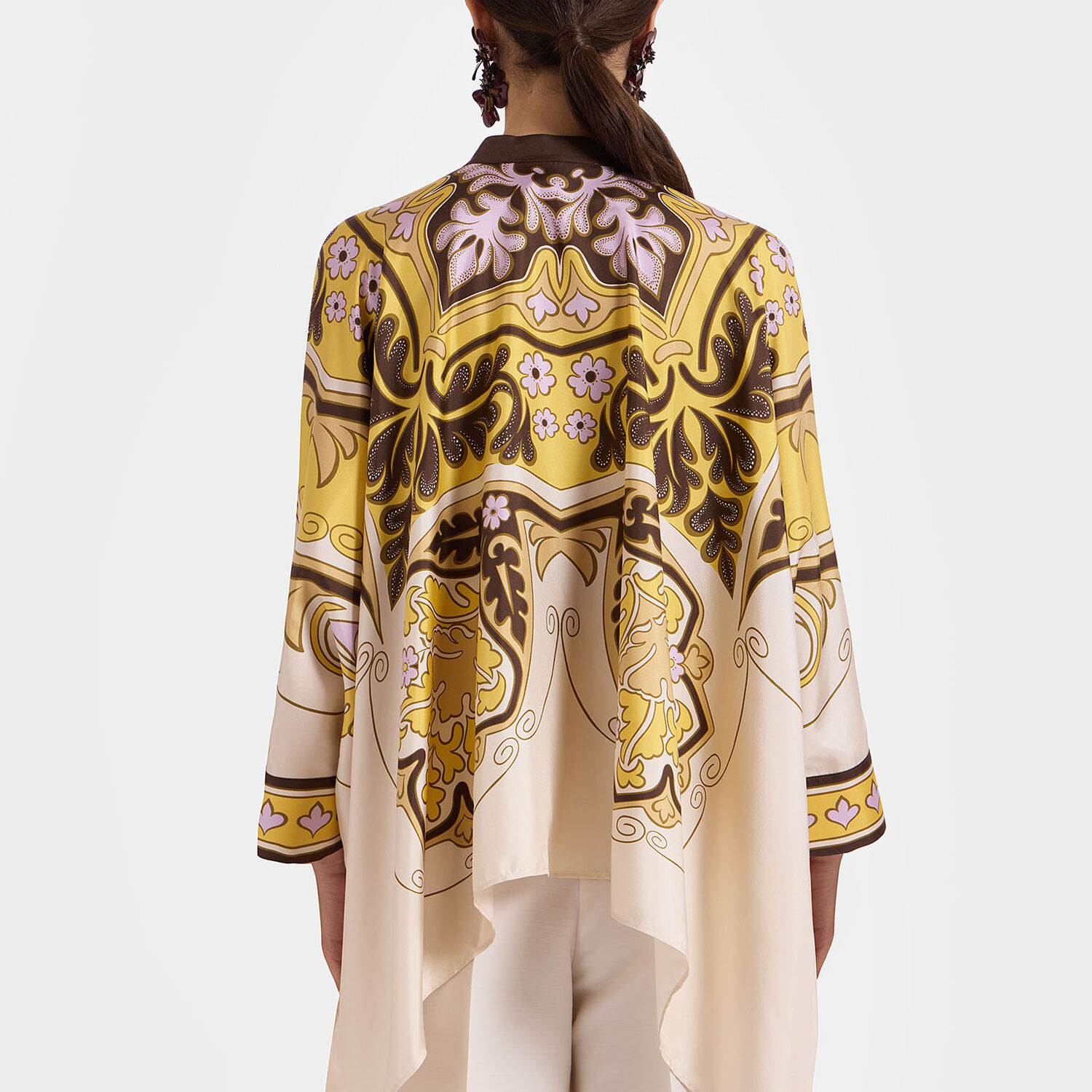 La Doublej Foulard Shirt In Spells Placée Yellow