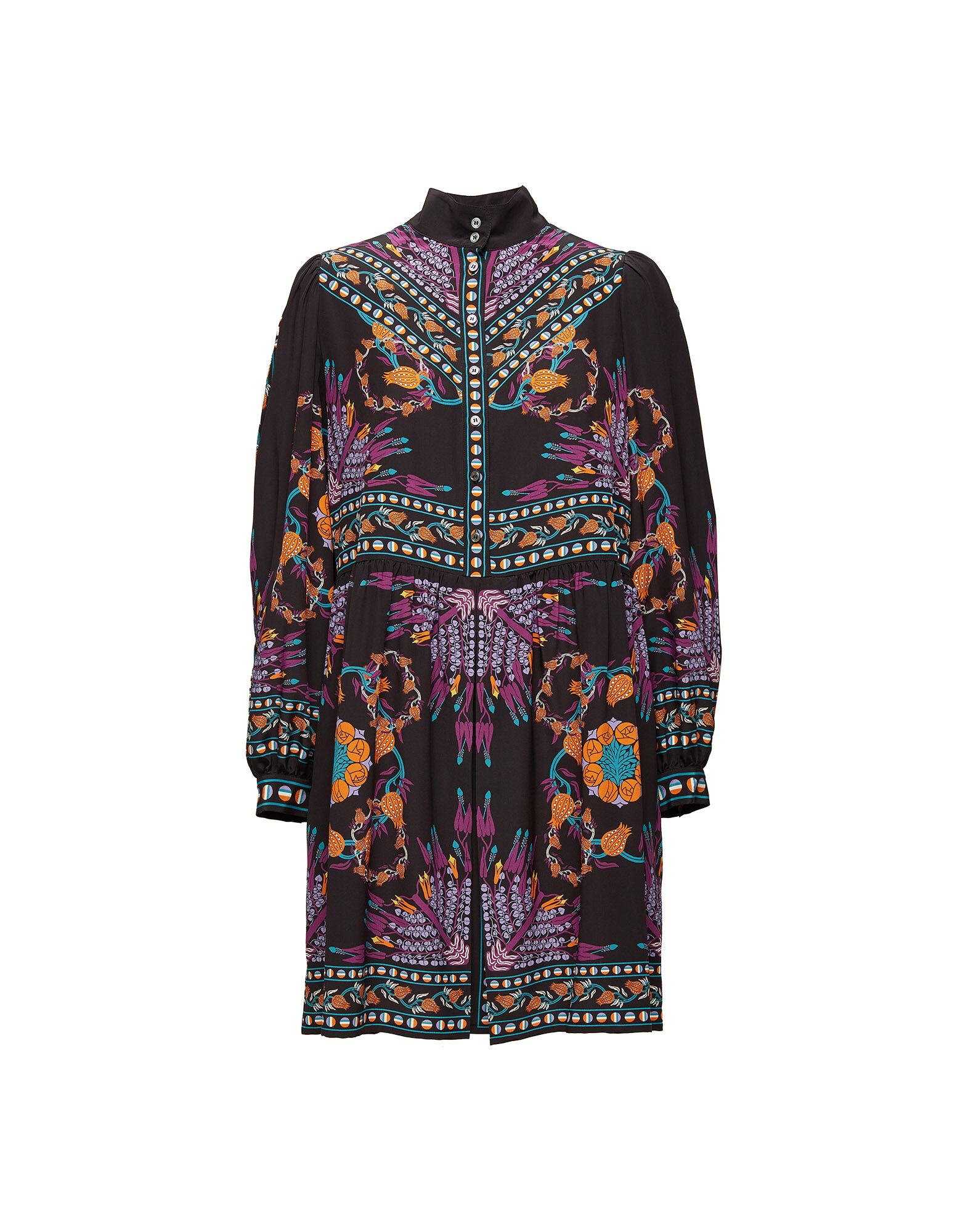 La DoubleJ Shorty Dress Melograno Nero Plac&eacute;e DRE0293CRE002MEL0005