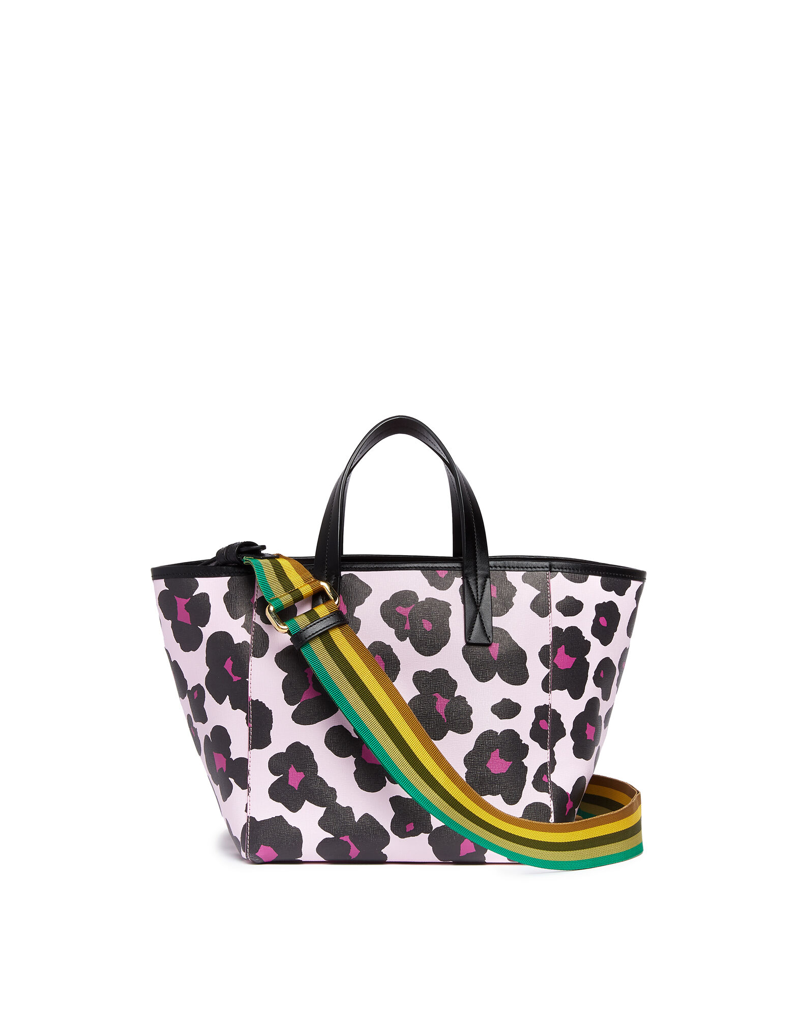 LaDoubleJ Mini Mama Tote Bag Flower Leopard Rosa BAG0004LEA002FLL0003