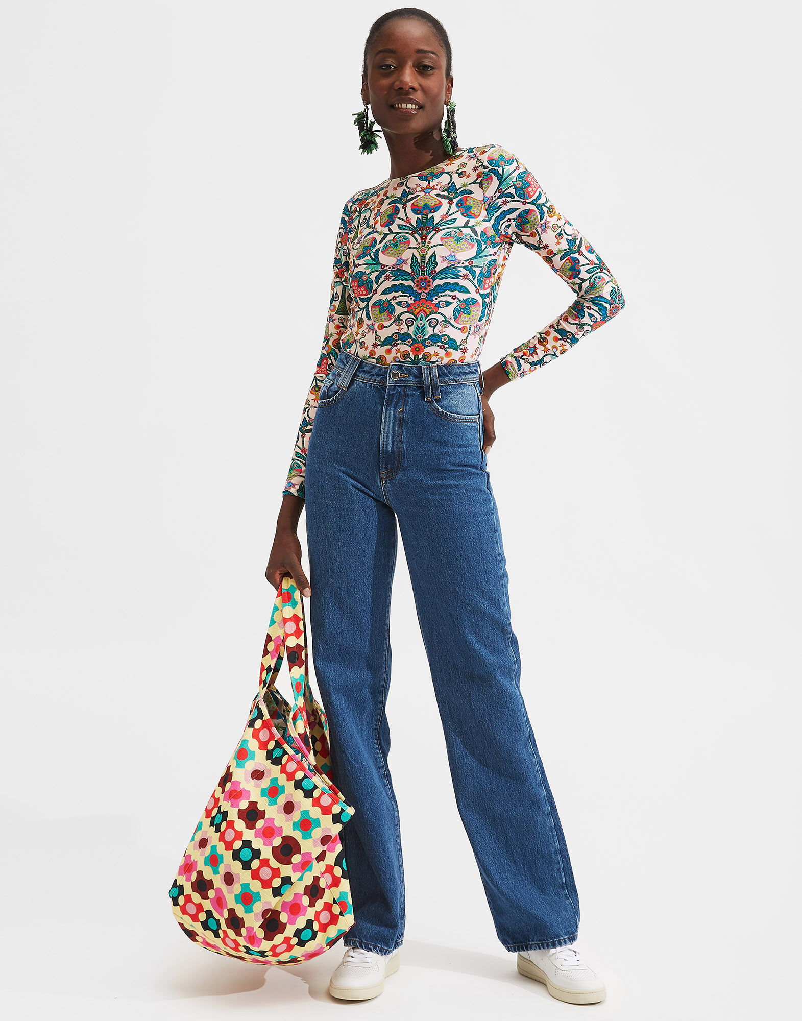 LaDoubleJ Surf Suit Tree Of Life Bianco SWI0001LYC001TFL0003