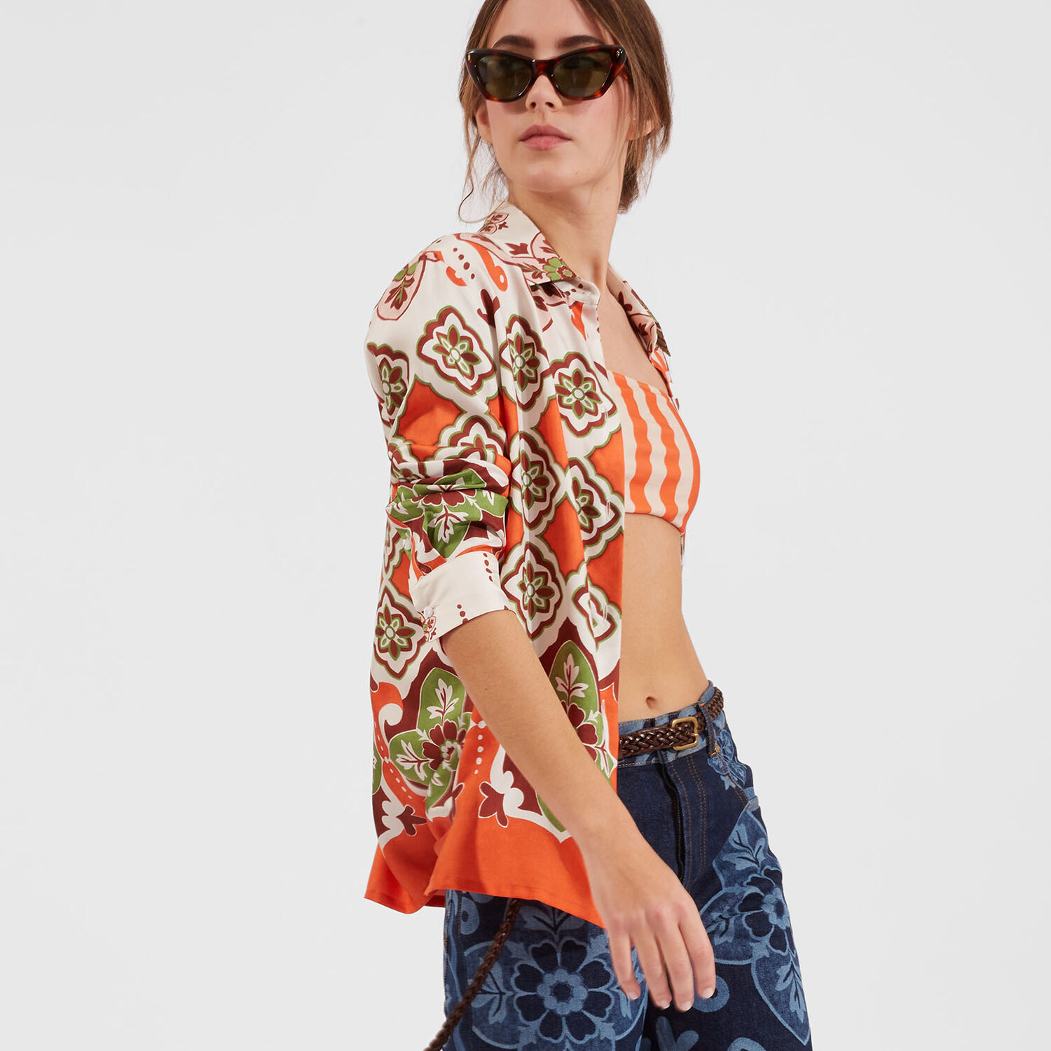 La Doublej Patterned-print Silk Shirt In Partenope