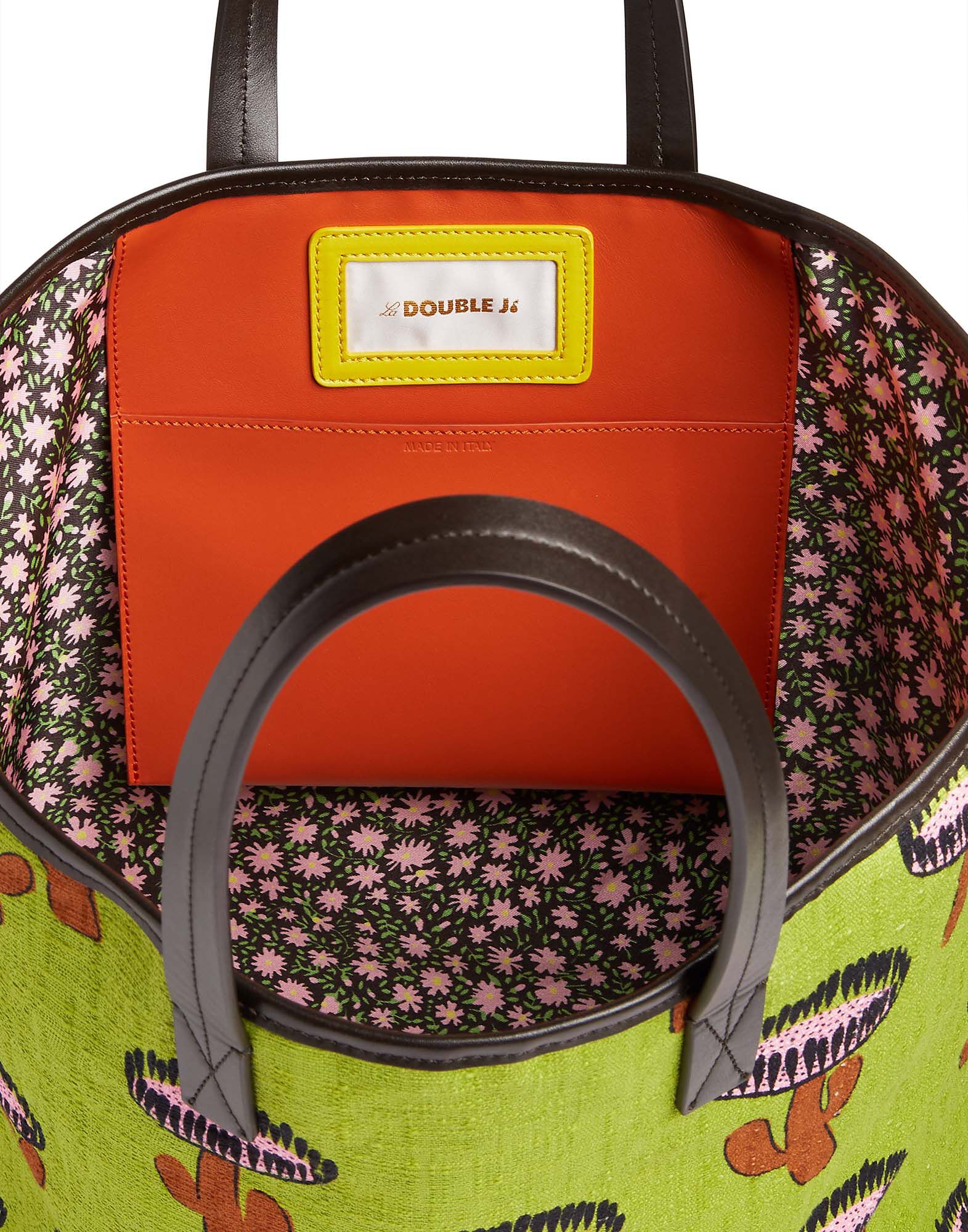 LaDoubleJ Shopper Tote Bag Chirpy Cactus Verde BAG0006COT005CHI0002