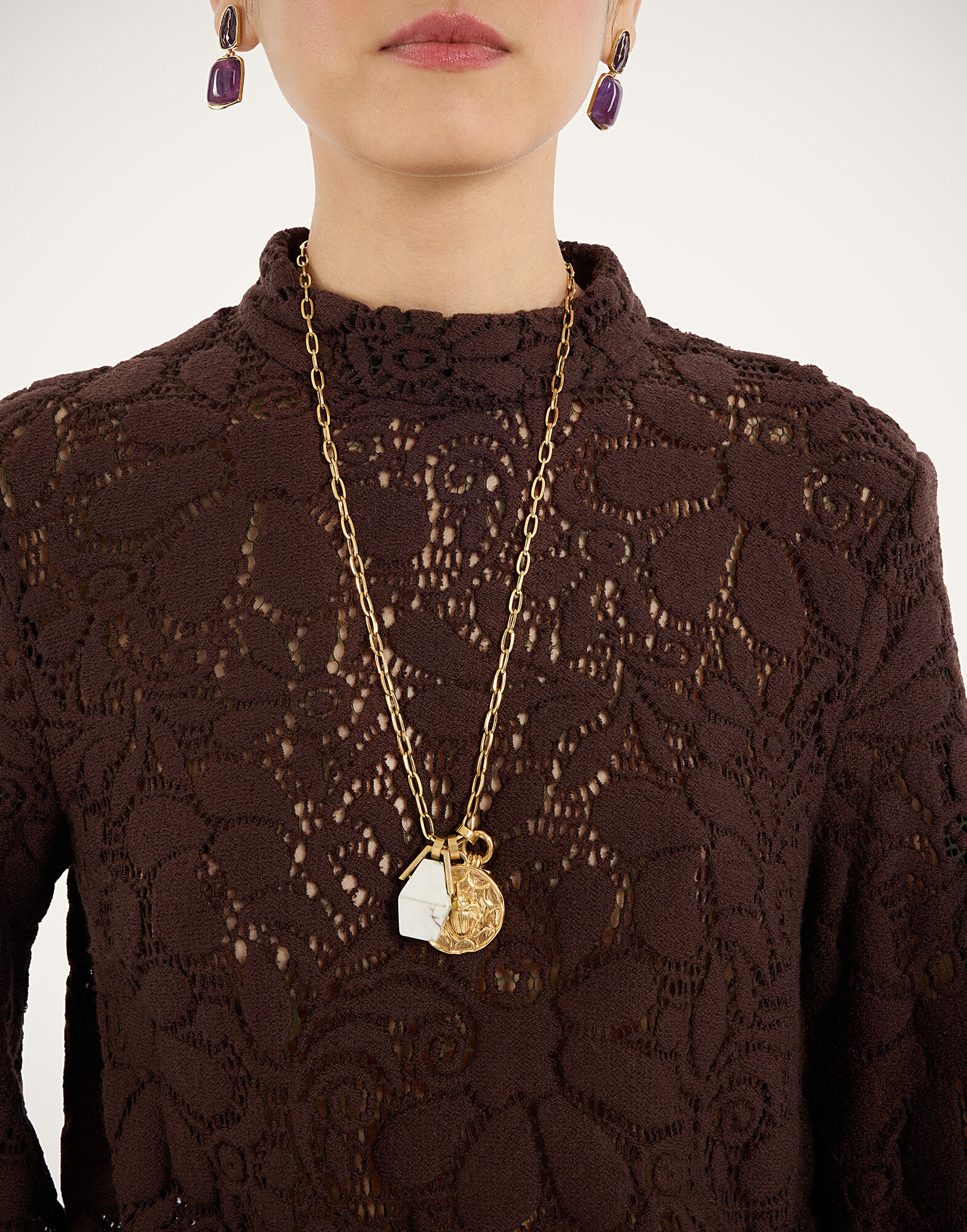 La DoubleJ Lacey Make An Exit Top Solid Chocolate TOP0108LAC003SOLIDBR07