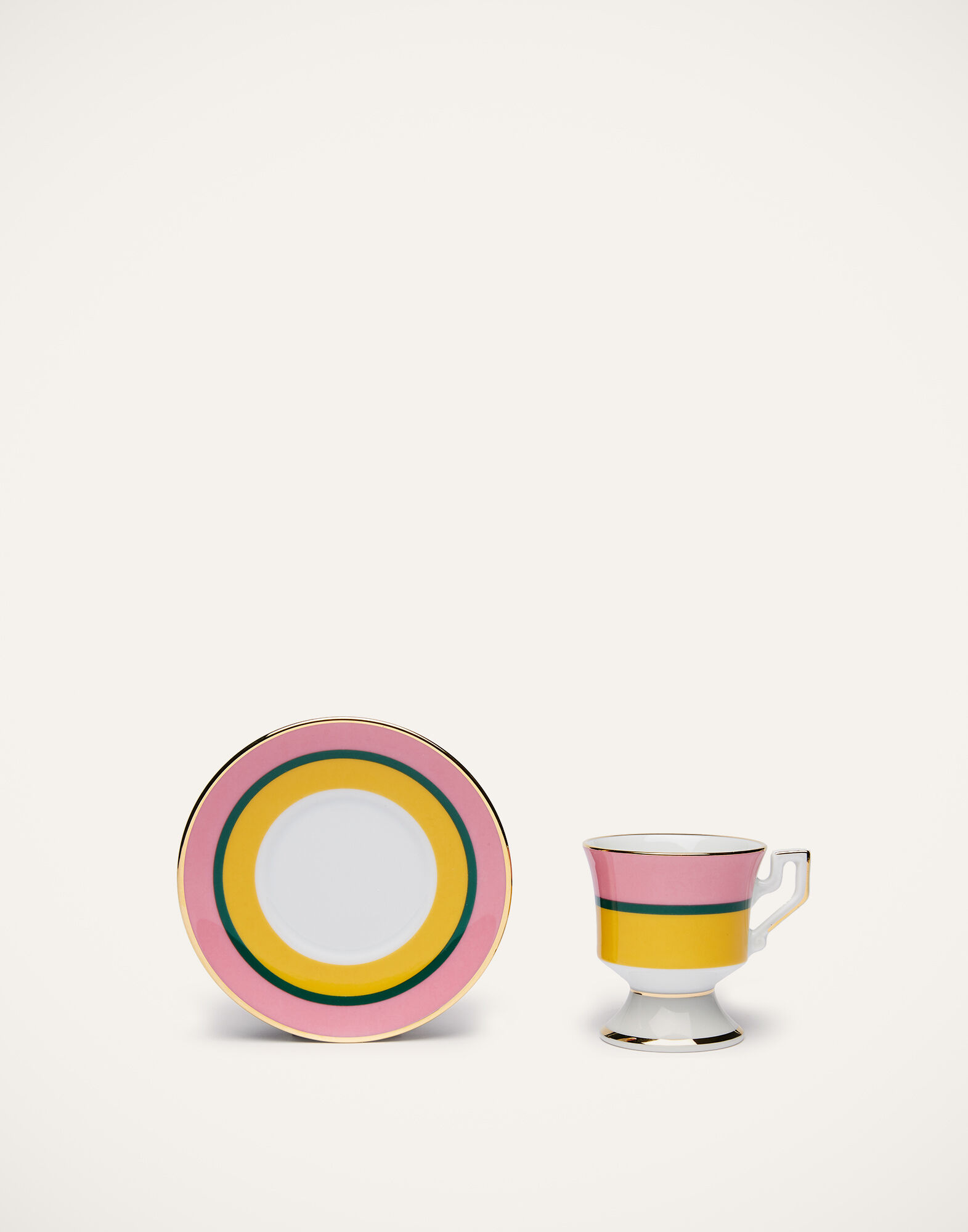 La DoubleJ Espresso Cup & Saucer Set of 2 Rainbow Giallo DIS0007CER001RAI0001