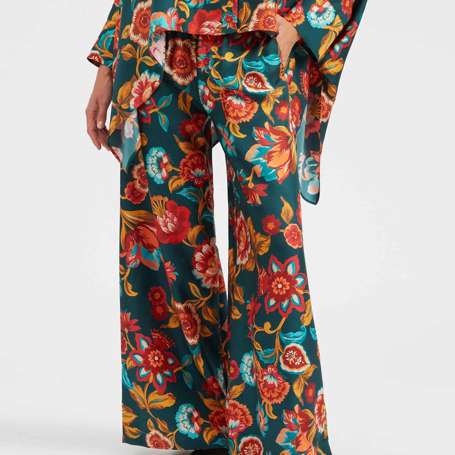 La Doublej Palazzo Pants In Hottie Emerald