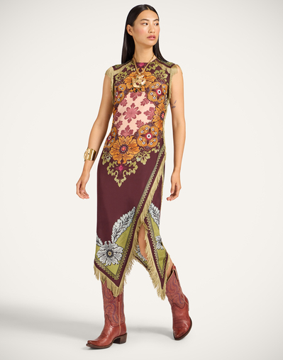 Scarf Dress in Bounty Place Burgundy for Women | La DoubleJ Scarf Dress in Bounty Place Burgundy for Women | La DoubleJ