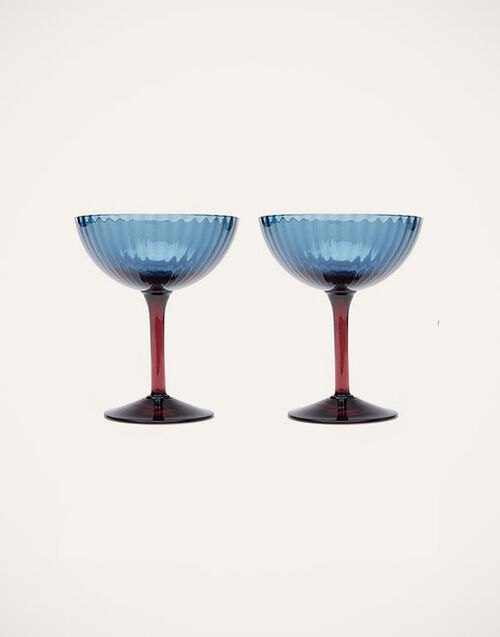 La DoubleJ Champagne Coupe Set of 2 La DoubleJ Champagne Coupe Set of 2 Blu Fumé GLA0012MUR001BLU0007