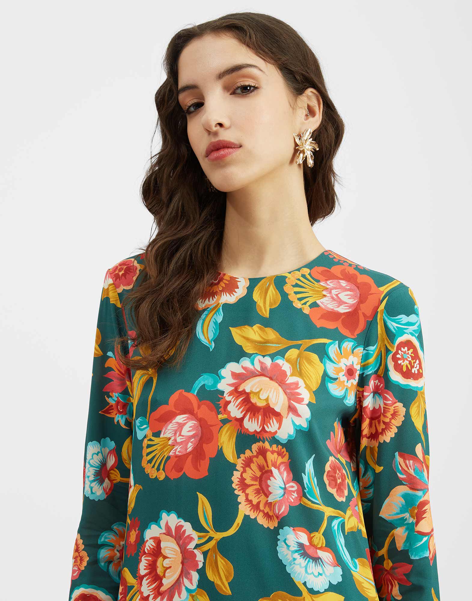 La DoubleJ Long Sleeve Swing Dress Hottie Emerald DRE0184VIS001HOT01GR04