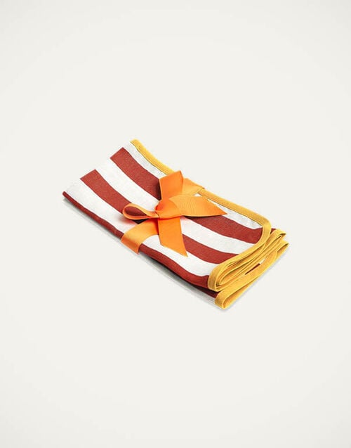 La DoubleJ Large Napkins Set Of 2 La DoubleJ Large Napkins Set Of 2 Riviera Brick NAP0010LIN001RIV06RE06