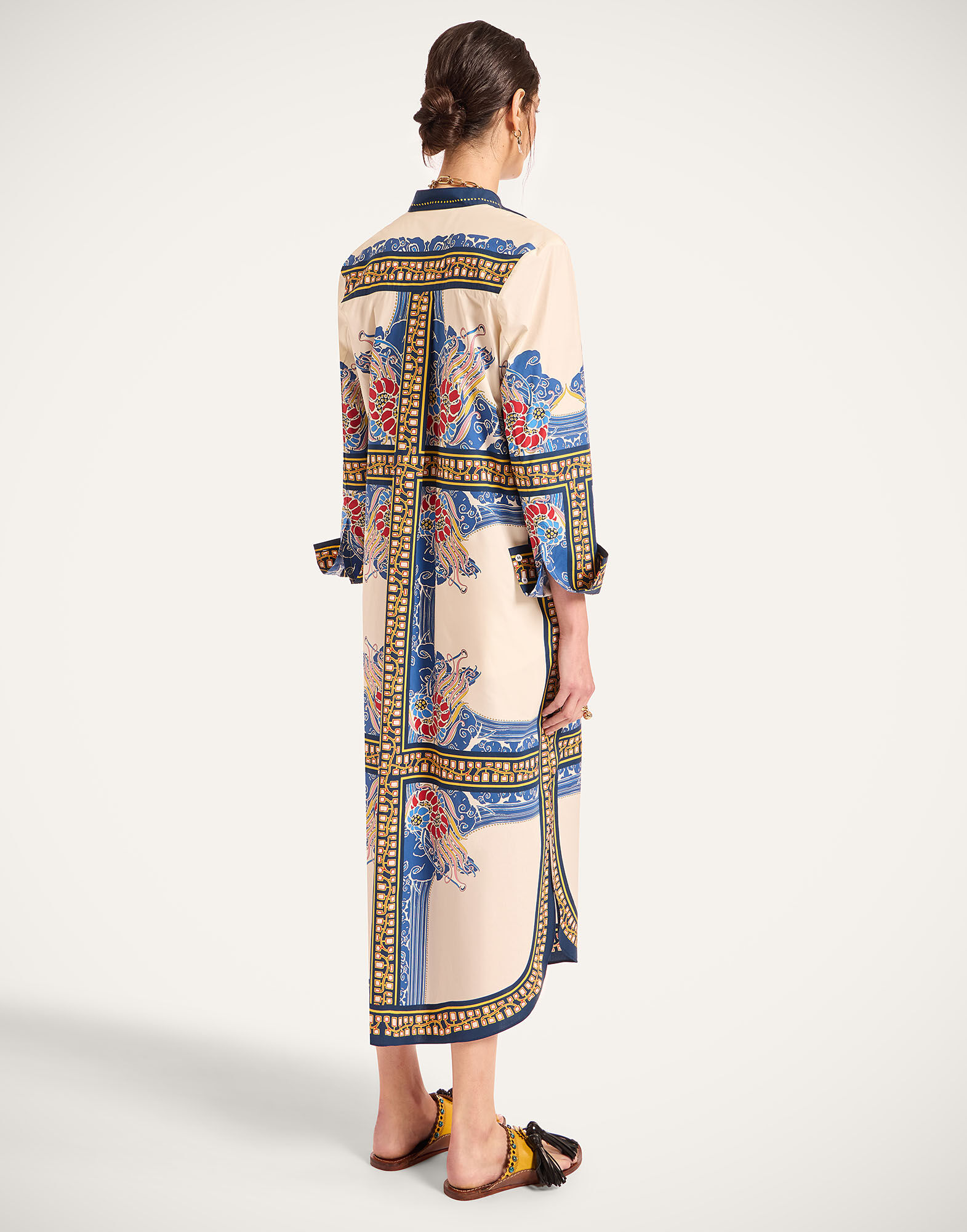 La DoubleJ Sundowner Tunic Lemuria Plac&eacute;e Blue DRE0924COT015LEM02BU03