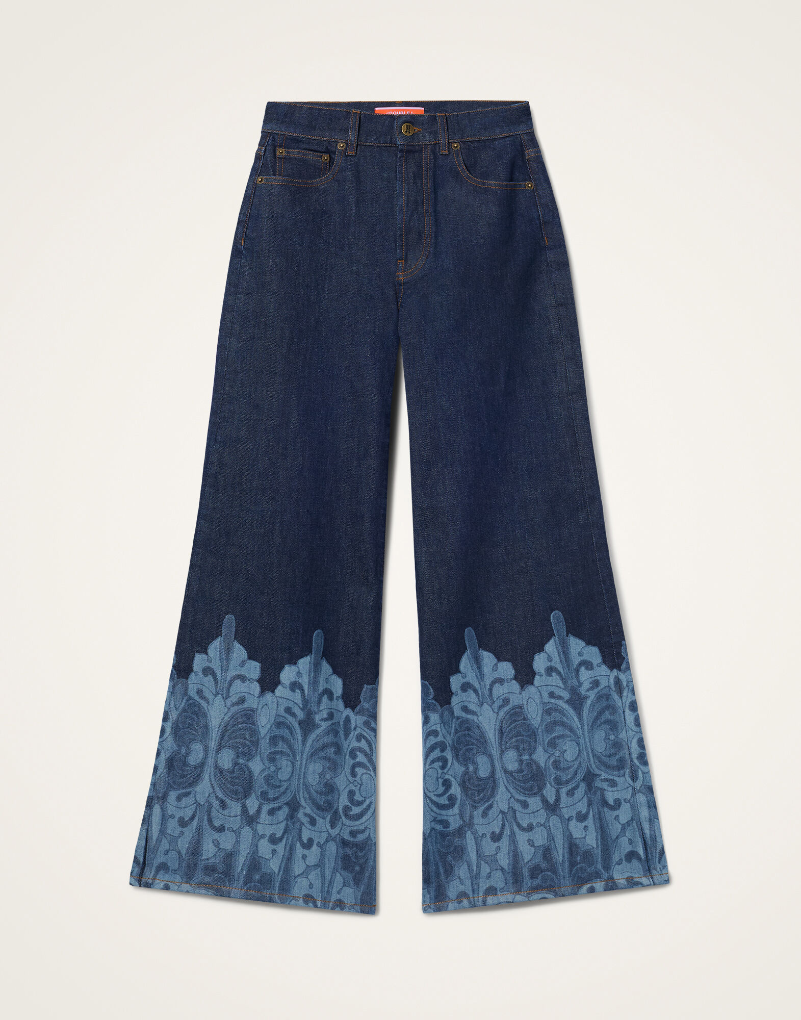 La DoubleJ The Cropped Flare Jean Cocoon Plac&eacute;e Indigo TRO0202DEN015COC02BU15