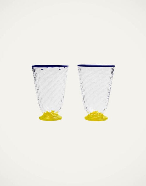 La DoubleJ Quilted Glasses Set Of 2 La DoubleJ Quilted Glasses Set Of 2 Yellow GLA0025MUR001QUI01YE02