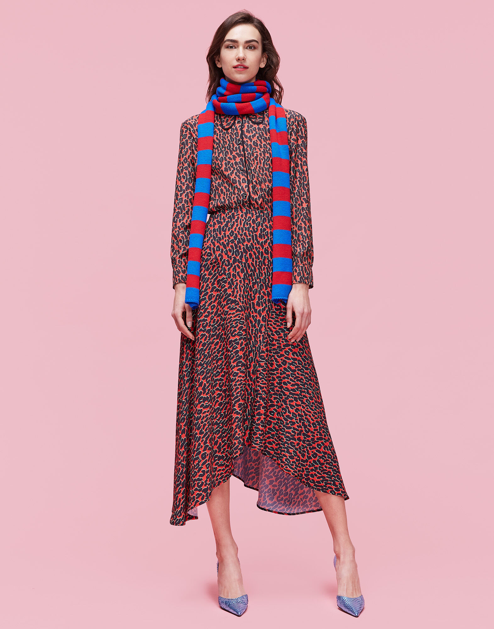 LaDoubleJ Martha Skirt Leopard Rosso SKI0025SAB001LEO0002