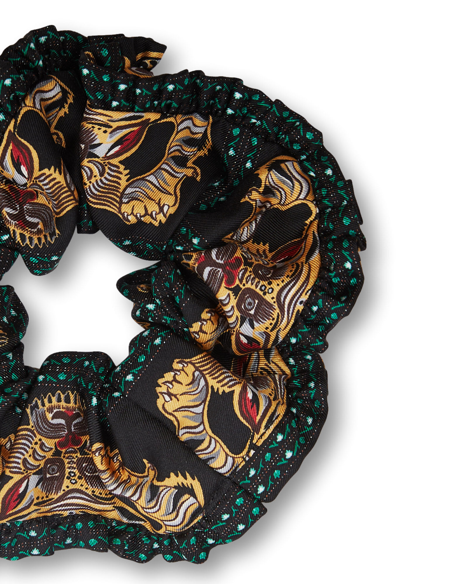 La DoubleJ Scrunchie Tiger Tiles Black Small SCR0005SIL001TIG08BL01