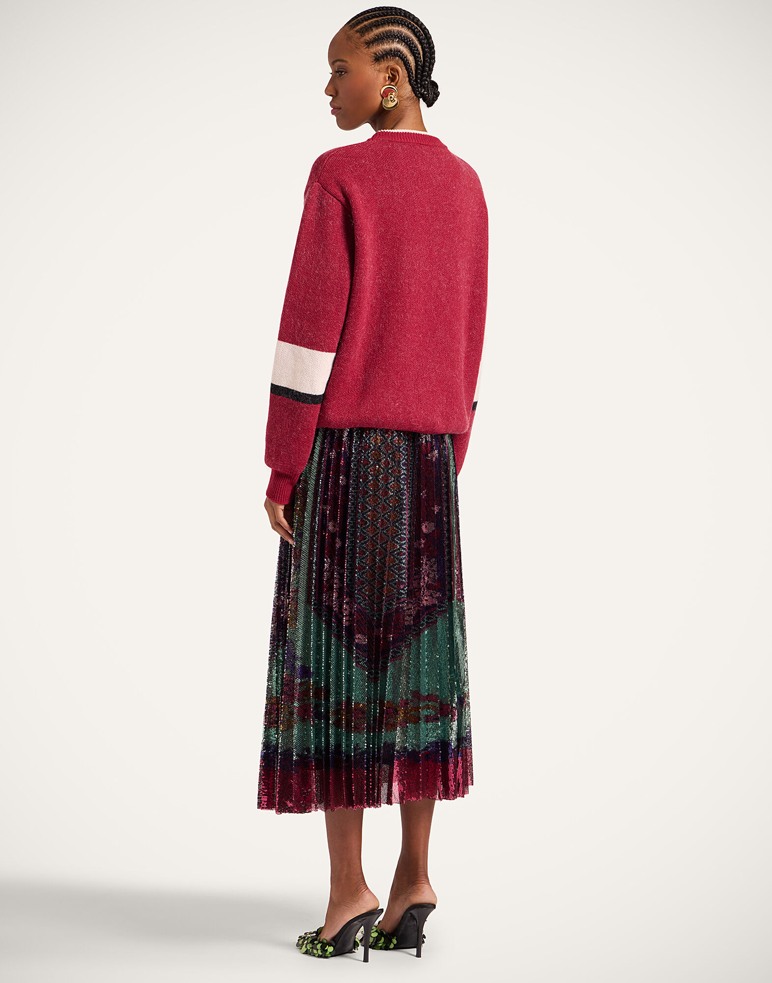 La DoubleJ Accordion Skirt Regalia Plac&eacute;e Menta SKI0183PAI014REG02GR11