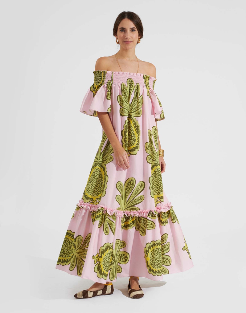 La DoubleJ Capalbio Dress La DoubleJ Capalbio Dress Big Pineapple Pink DRE0320COT039PNP01PI01