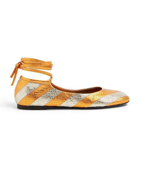 La DoubleJ Ballerina Flats Orange SHO0102PIT001SOLIDOR02