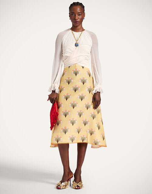 La DoubleJ En Pointe Dress Florette Yellow DRE1023LIN011FLO05YE02